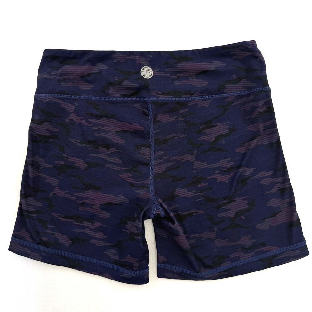 IAB MFG Womens Purple Camo Athletic Booty Shorts Size L 10 No-Ride Silicone Grip